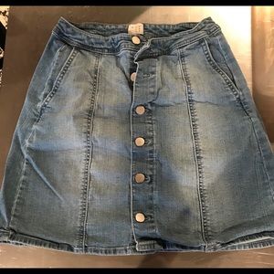 A New Day Mini Skirt with Buttons